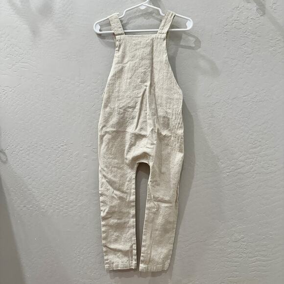 Mebie Baby Cream Linen Romper - Picture 1 of 10